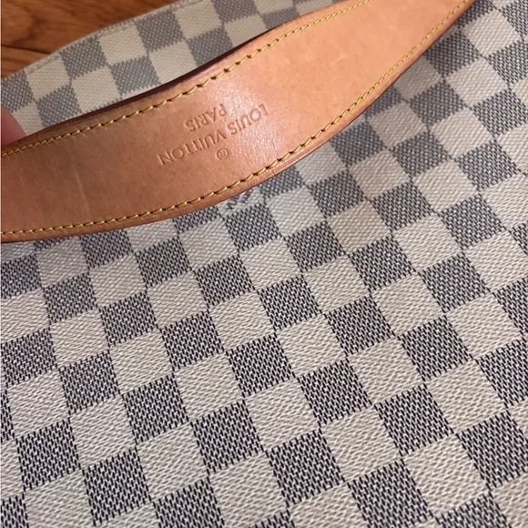 Louis Vuitton Gray and Tan Checkered Satchel - Picture 4 of 6